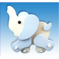 Colgador infantil para la habitación del bebé Elefante Celeste